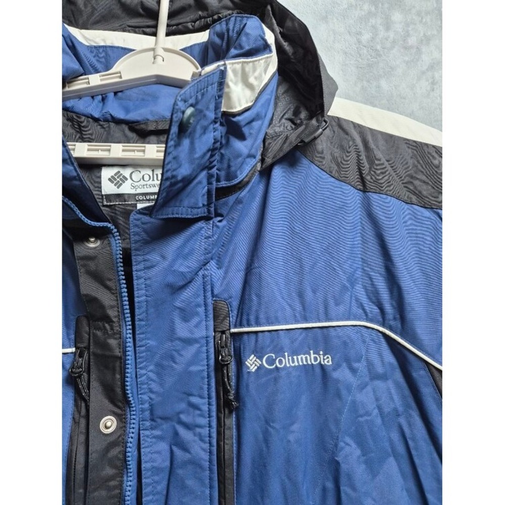 Vintage Columbia Jacket Men Size XL Blue Colorblock Hooded Insulated Ski Snow - Picture 7 of 14